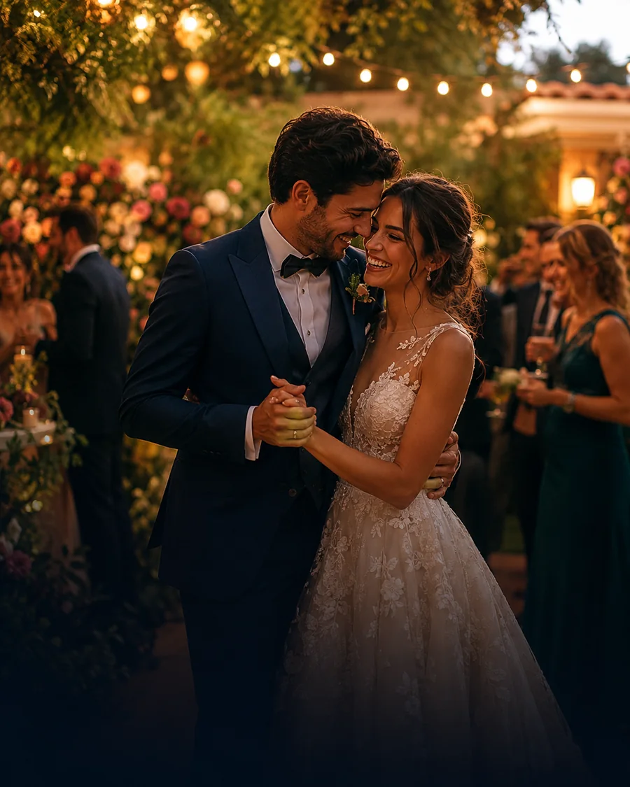 Pareja celebrando su boda