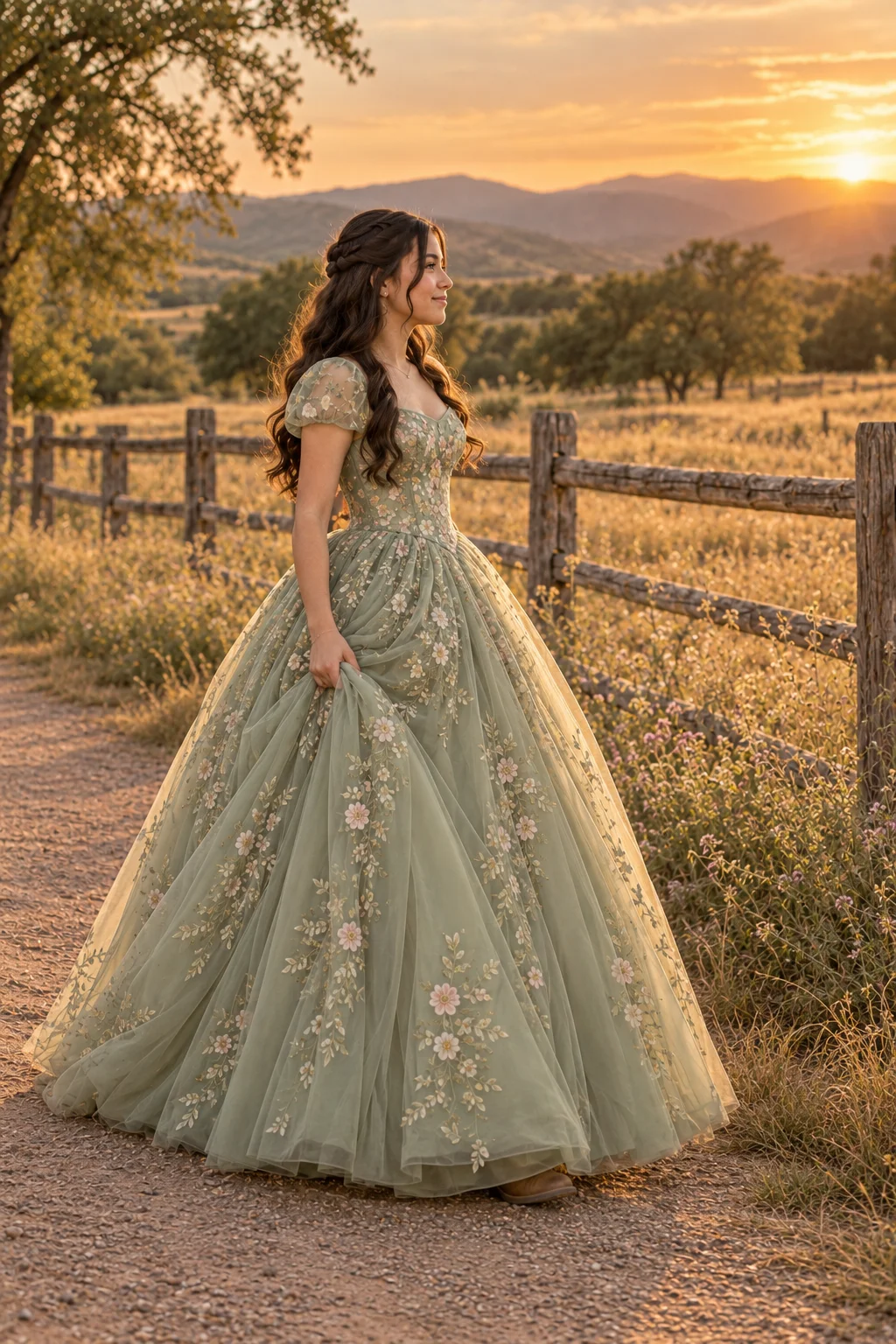 Quinceañera en un ambiente campestre