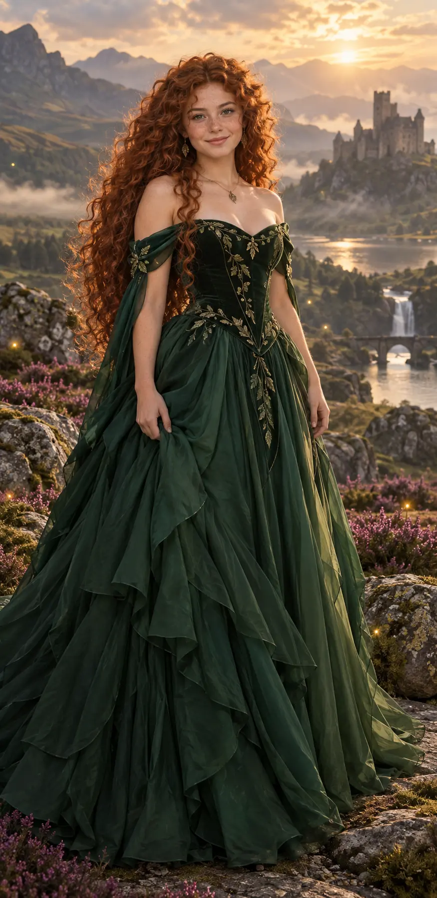 Melisa en un paisaje de fantasía celta